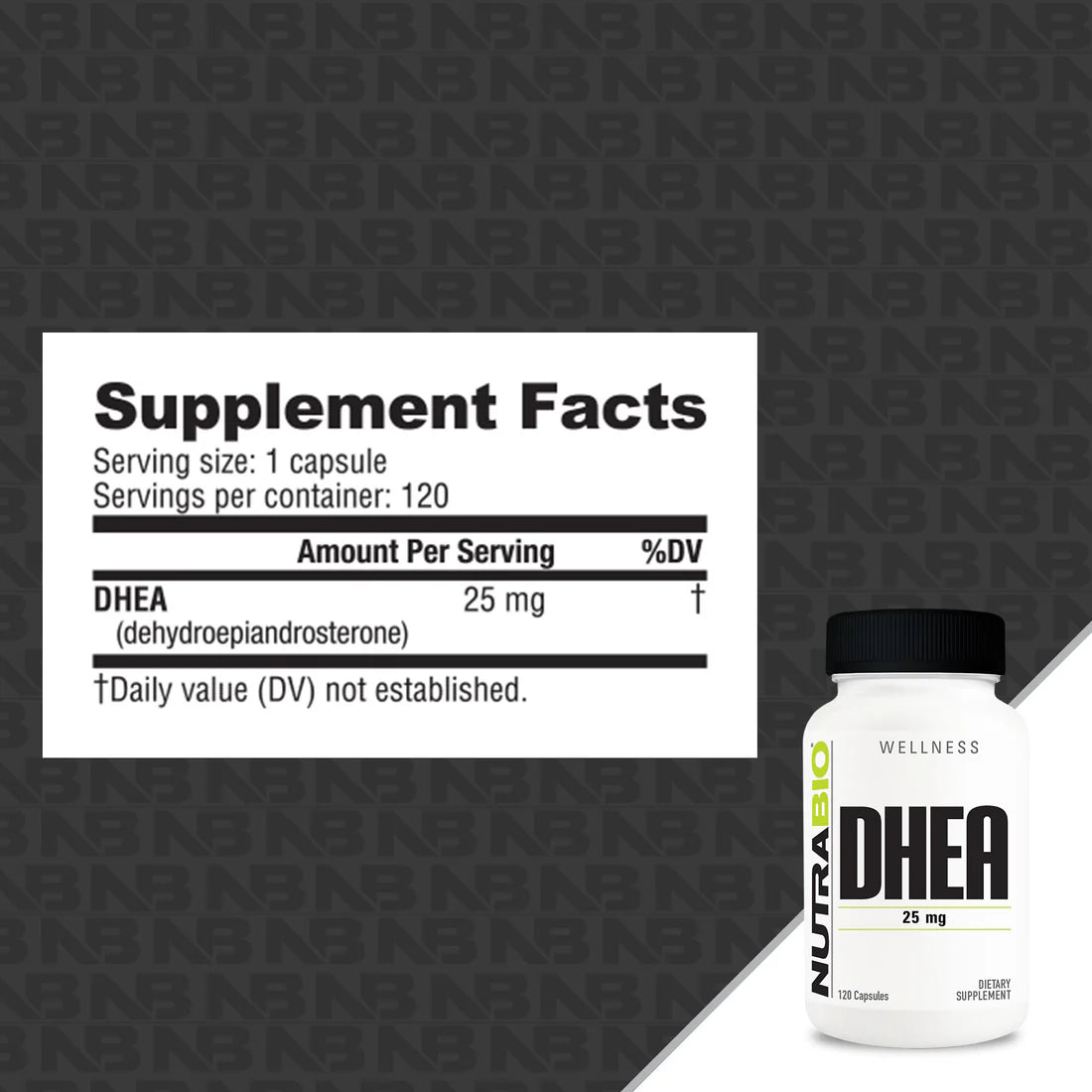 NutraBio DHEA 25mg