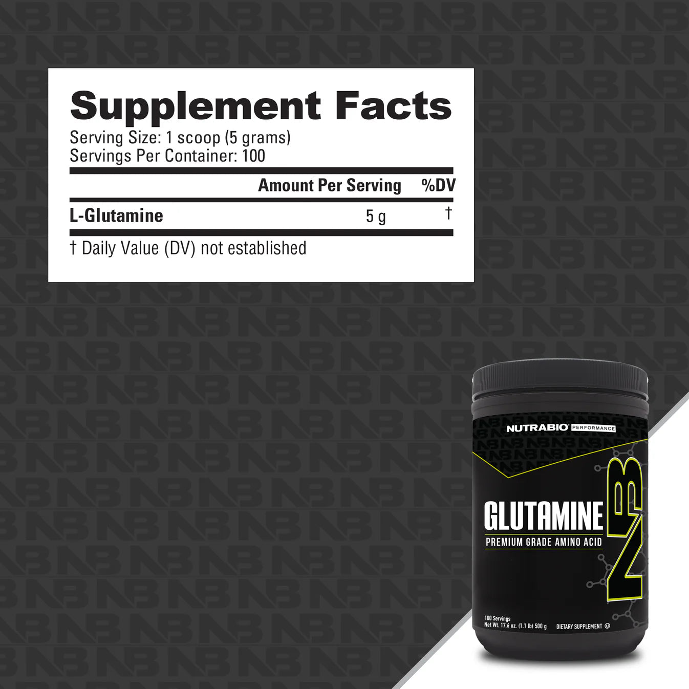 NutraBio Glutamine 500g