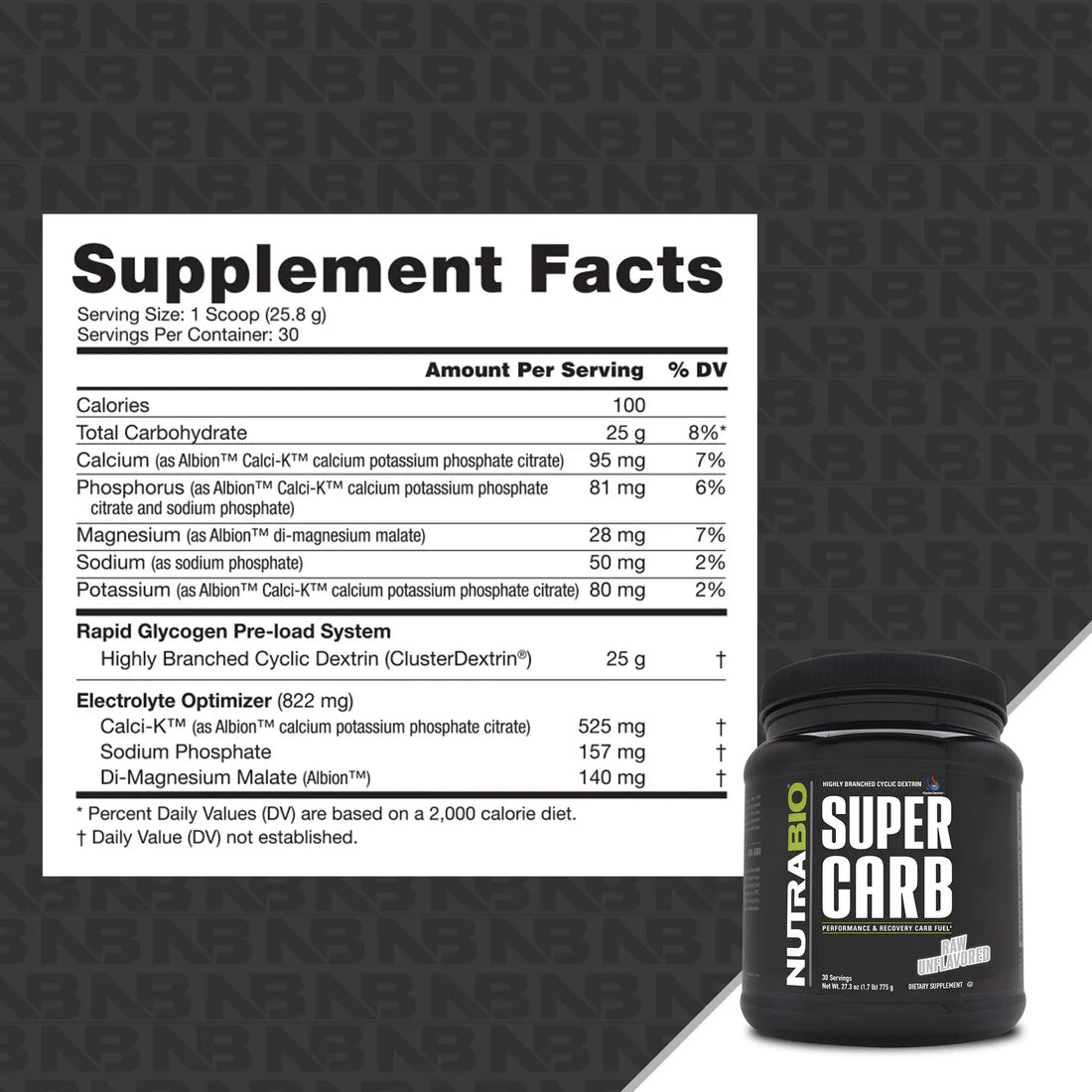 NutraBio Super Carb 30 serv.