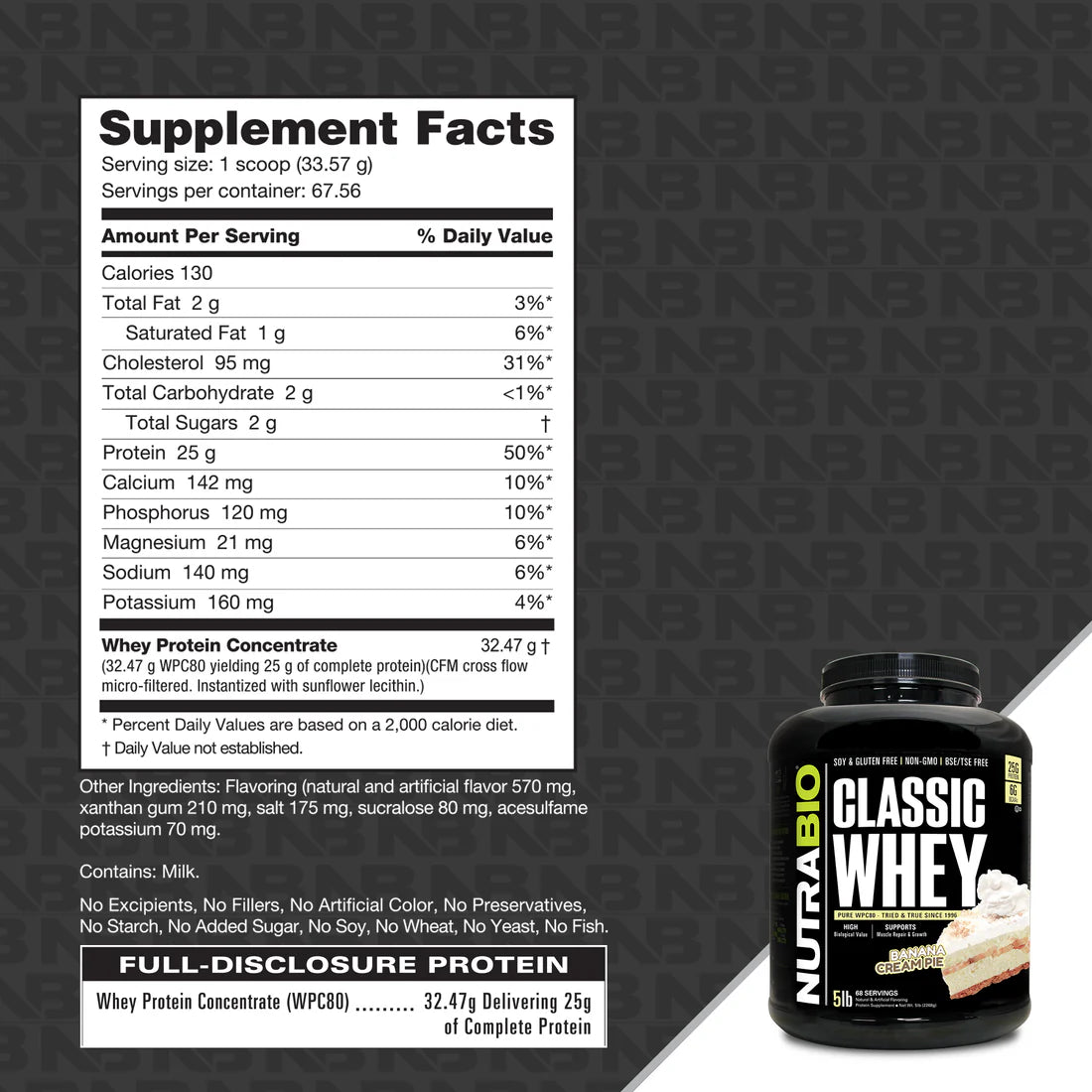NutraBio Classic Whey Protein