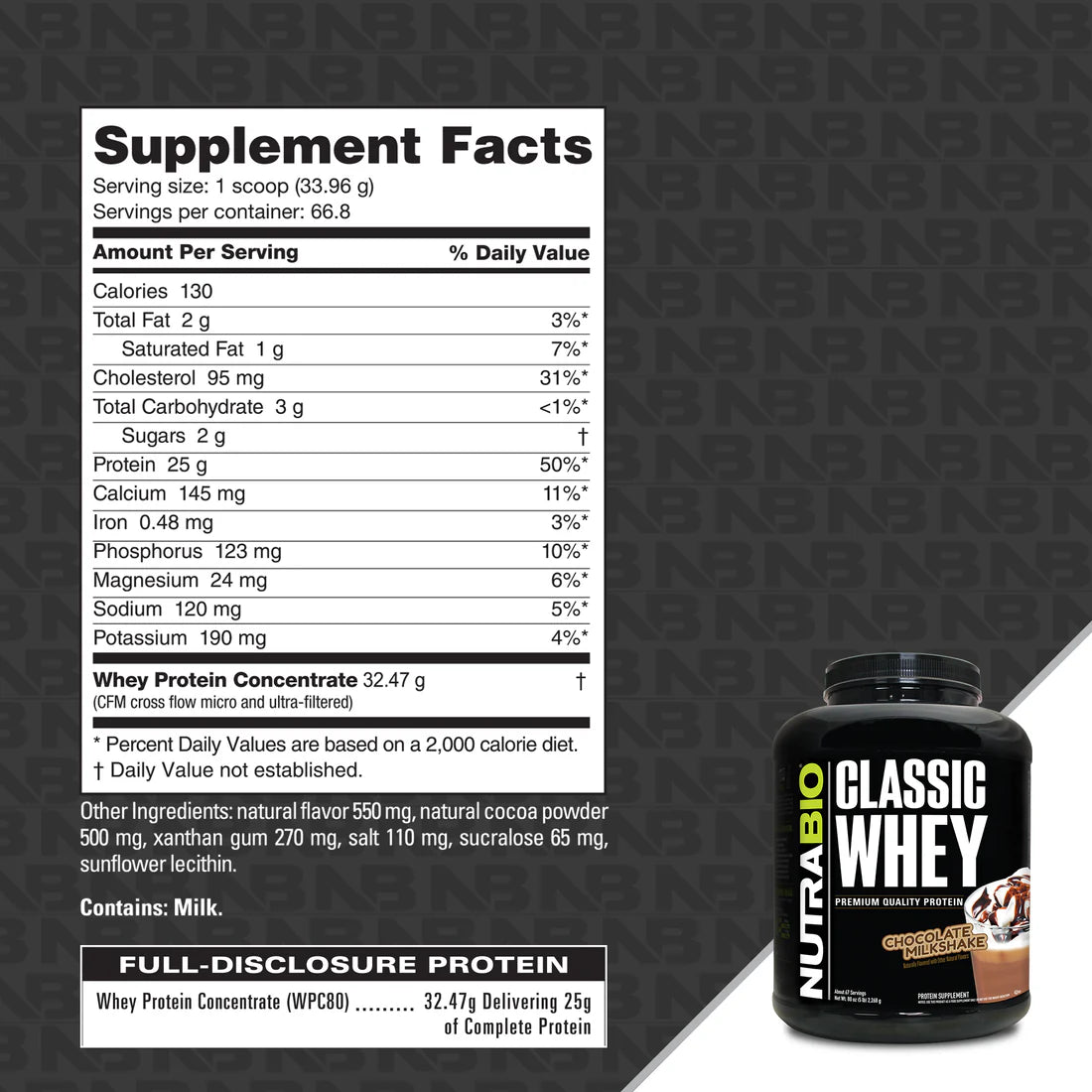 NutraBio Classic Whey Protein