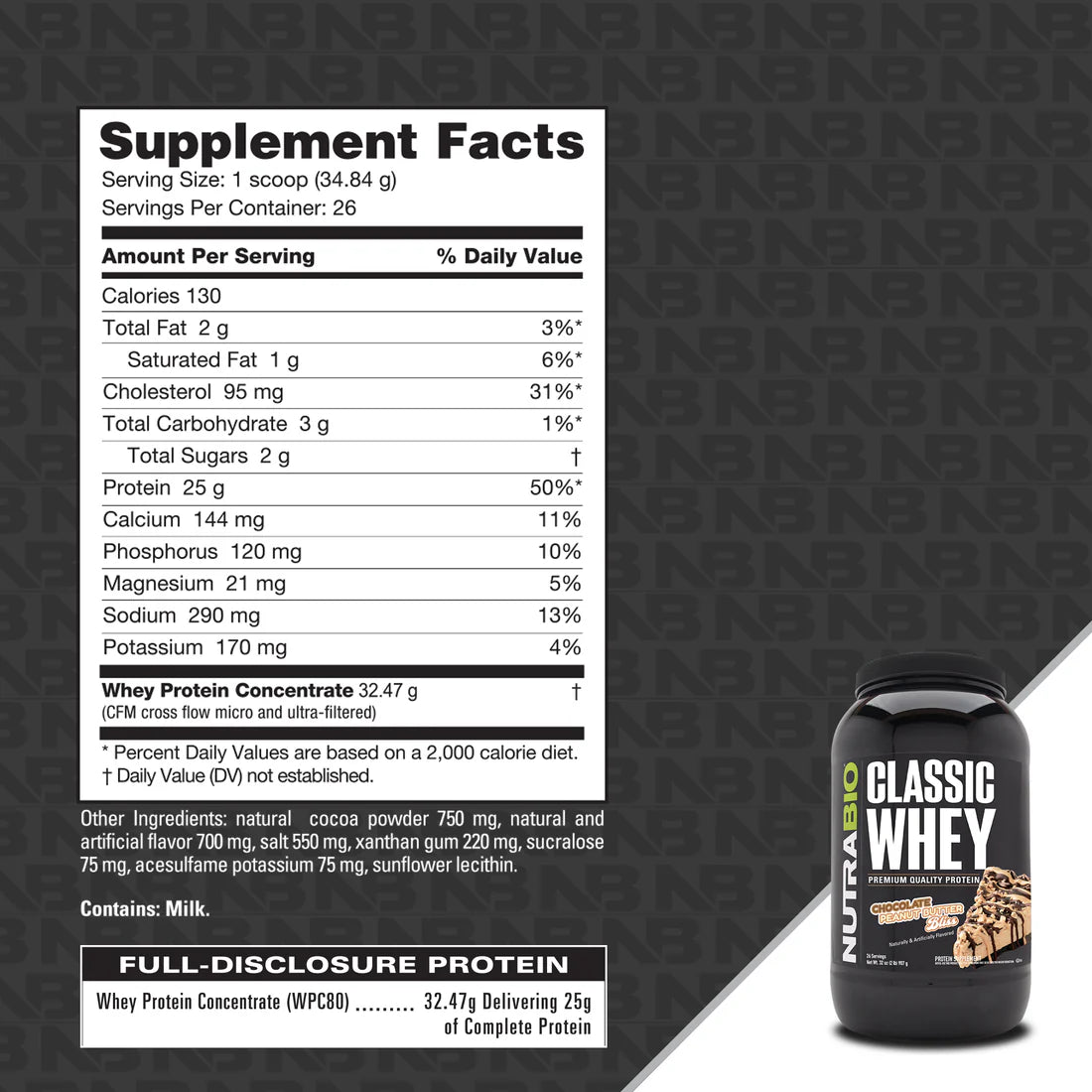NutraBio Classic Whey Protein