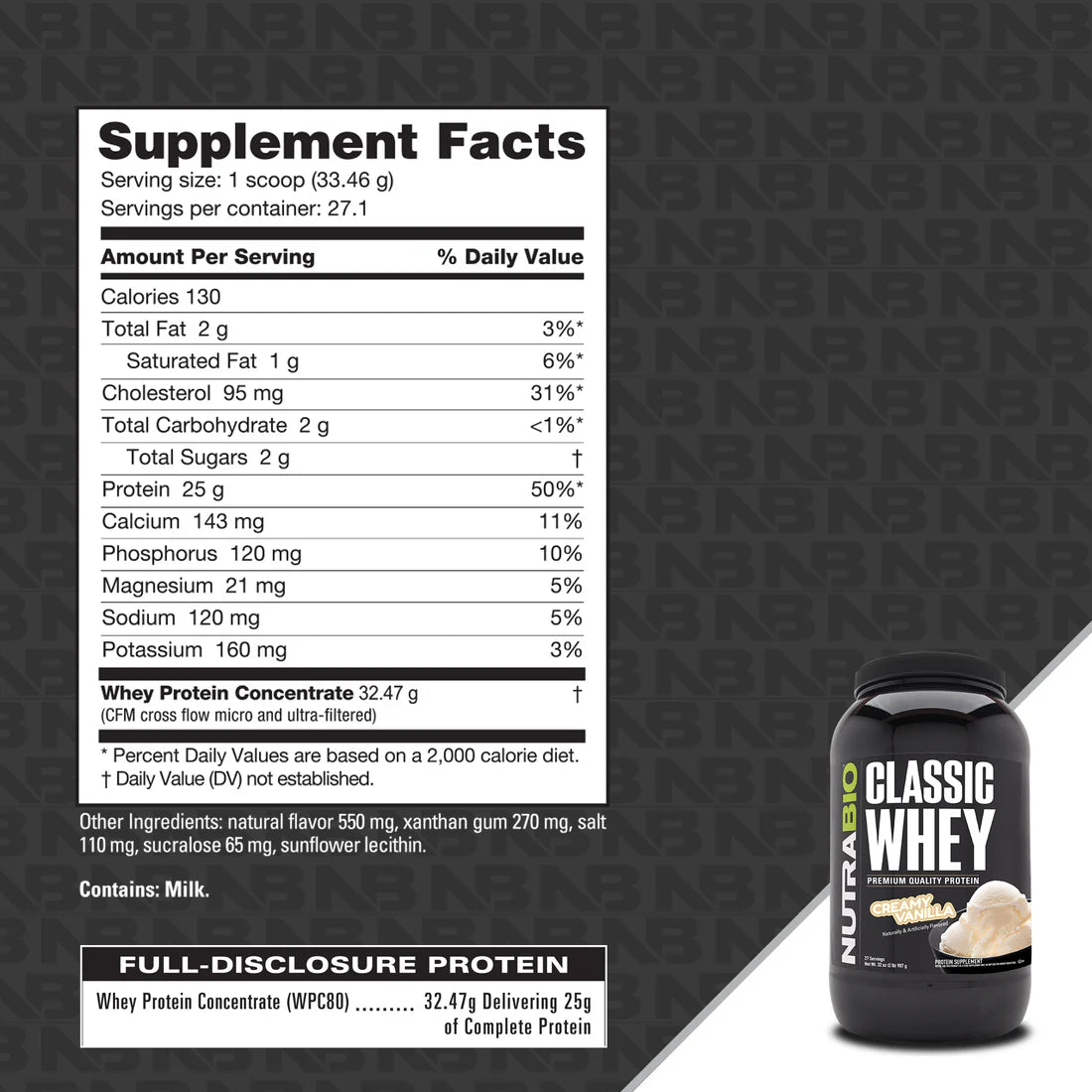 NutraBio Classic Whey Protein