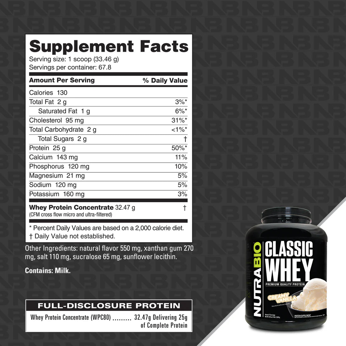 NutraBio Classic Whey Protein
