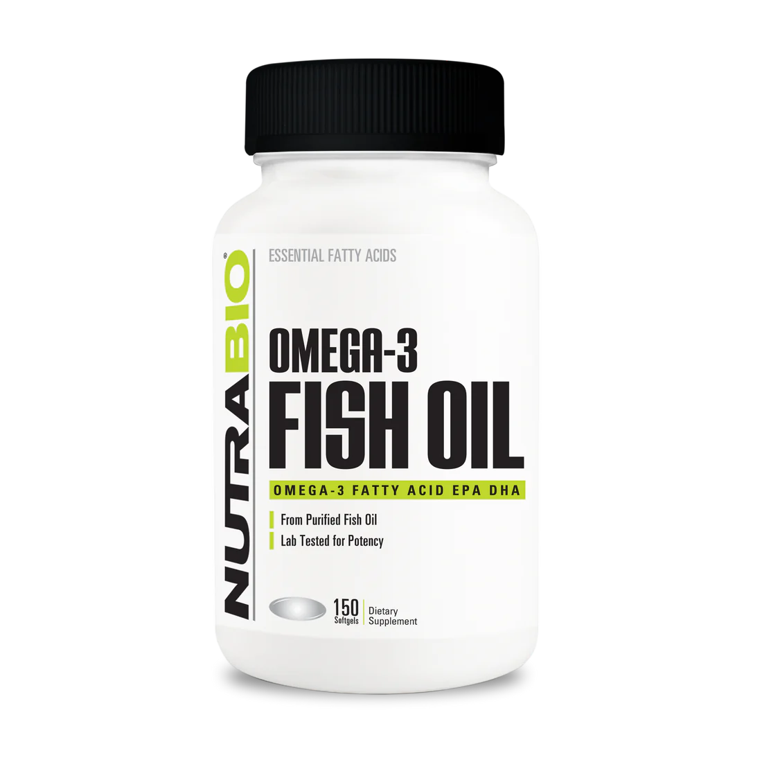 NutraBio Omega 3 Fish Oil 150ct