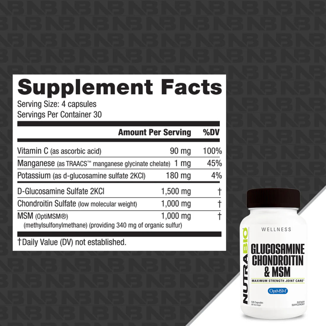 NutraBio Glucosamine Chondroitin OptiMSM