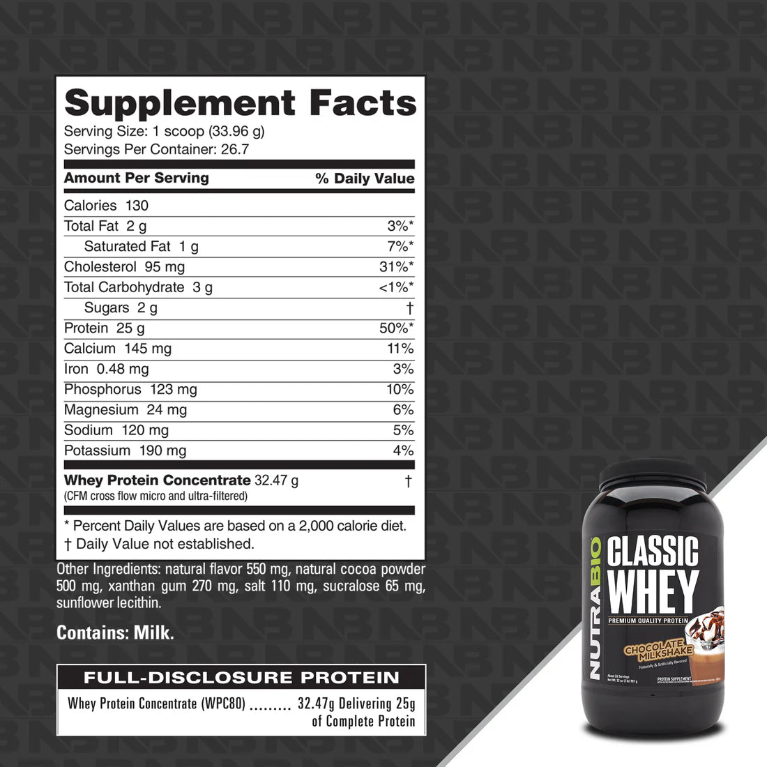 NutraBio Classic Whey Protein